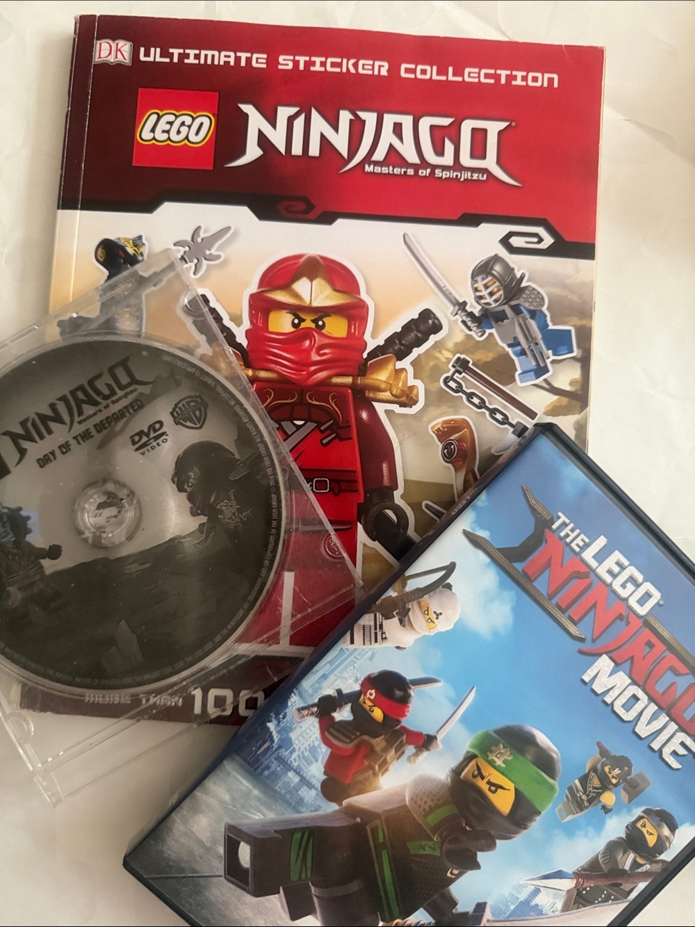 Lego Ninjago Red and Blue Sticker Collection with Movie Case